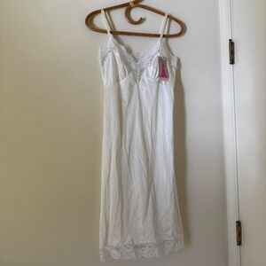vintage 80's deadstock white lace slip dress with adj by sliperfection